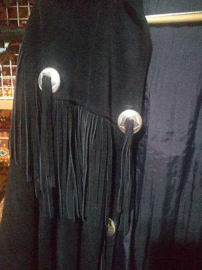 Vintage Western fringe jacket with conchos, Western, biker #PFL101