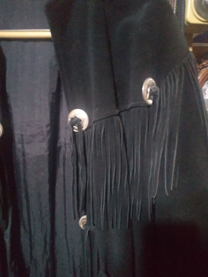 Vintage Western fringe jacket with conchos, Western, biker #PFL101