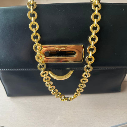 Salvatore Ferragamo Black Leather Handbag Mint #QY6FXM