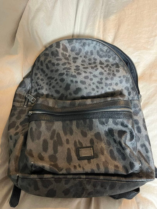 DOLCE & GABBANA Leopard All-Leather Backpack Black #QYC8HZ