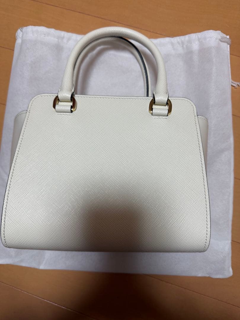 PRADA White Leather Tote Handbag Unused Gift w/Dust Bag Authentic #QY4IJU
