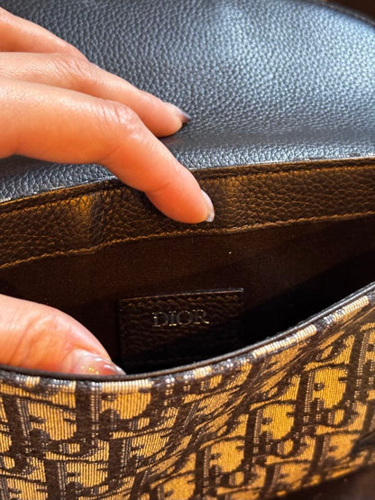 CHRISTIAN DIOR Saddle Bag Body Bag Shoulder Bag Canvas #QY72S1