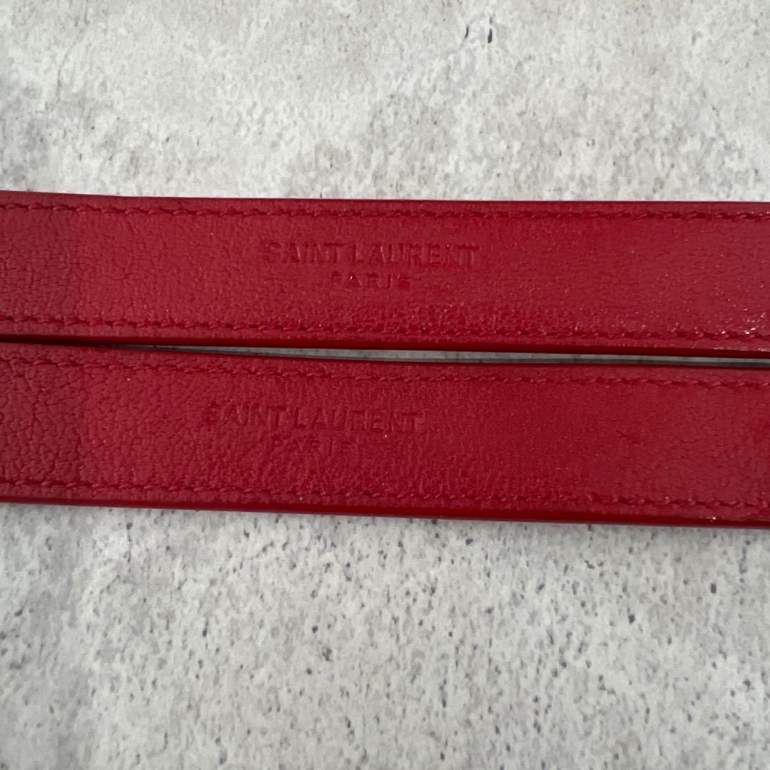 Saint Laurent Quilted Chain Shoulder Bag Red Leather #QYHN32