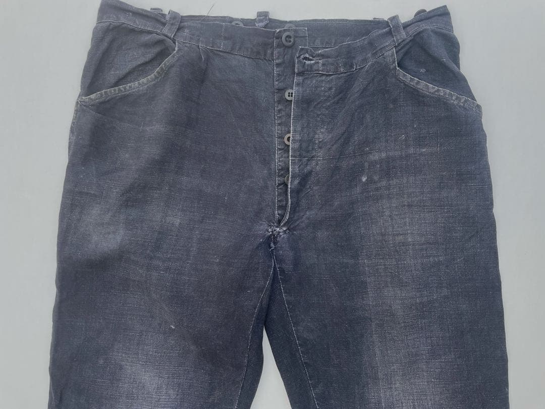 Indigo linen French work pants 1930-40's #PC38V1