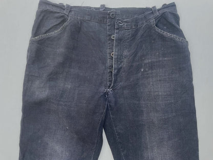 Indigo linen French work pants 1930-40's #PC38V1