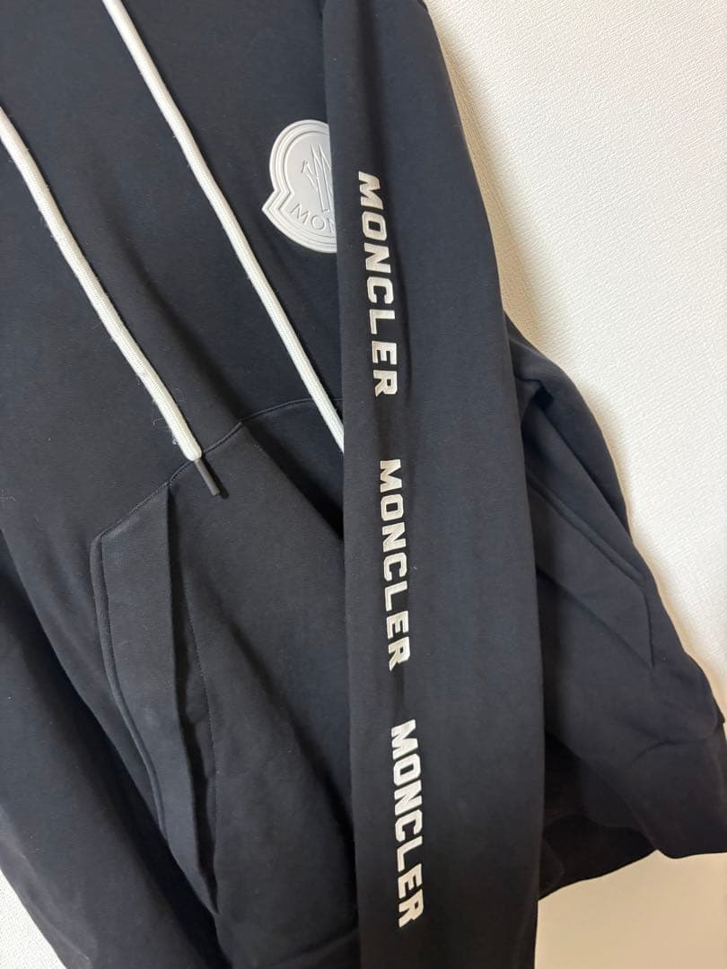 MONCLER Sleeve Logo Hoodie Black XL #QYAAO3