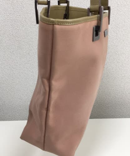 GUCCI Handbag Pink Canvas Beige Leather Shoulder Bag W24 H28 D10cm Dust #QY85K9