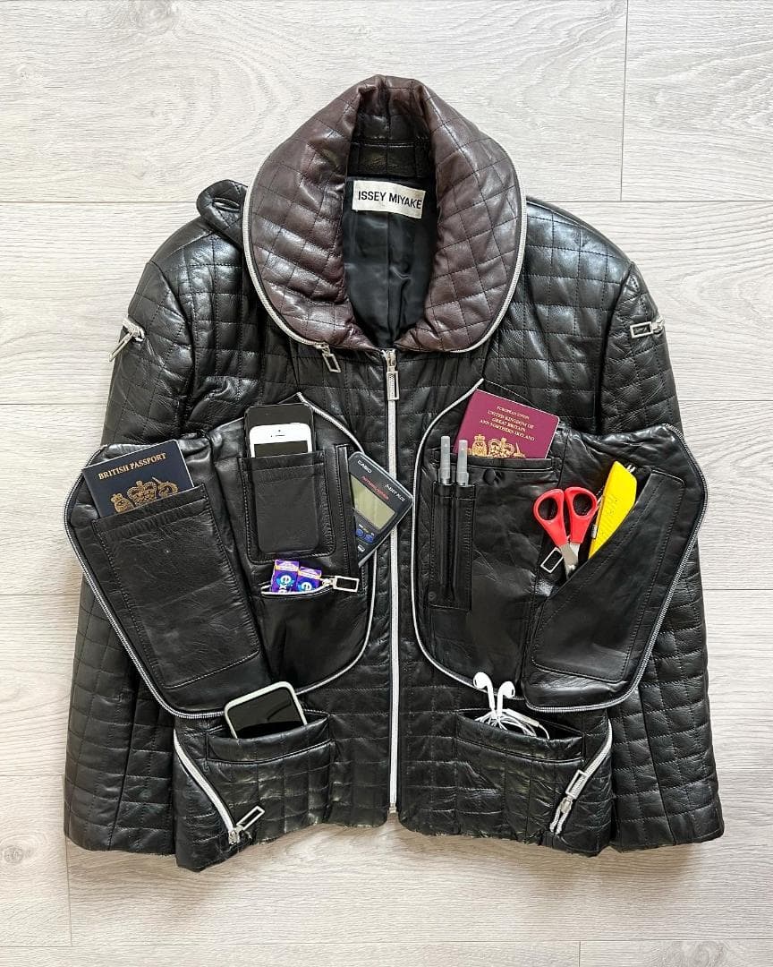 AW91 ISSEY MIYAKE Quilted Leather Jacket #QYAPUJ