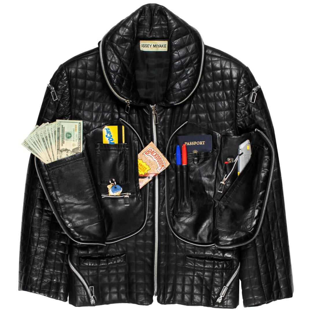 AW91 ISSEY MIYAKE Quilted Leather Jacket #QYAPUJ