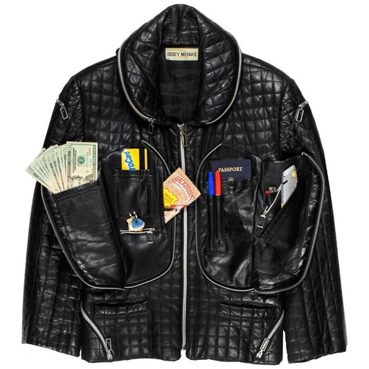AW91 ISSEY MIYAKE Quilted Leather Jacket #QYAPUJ