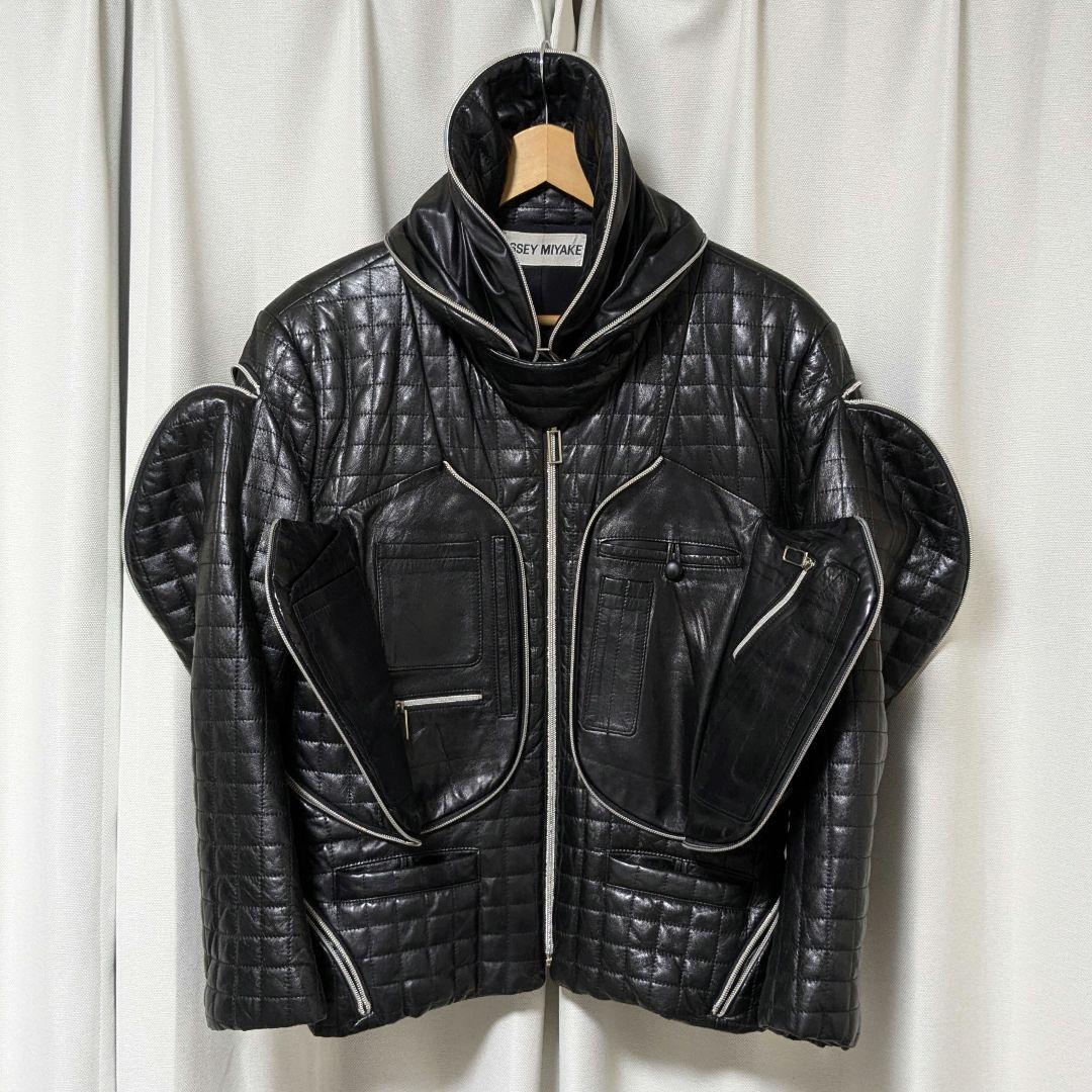 AW91 ISSEY MIYAKE Quilted Leather Jacket #QYAPUJ