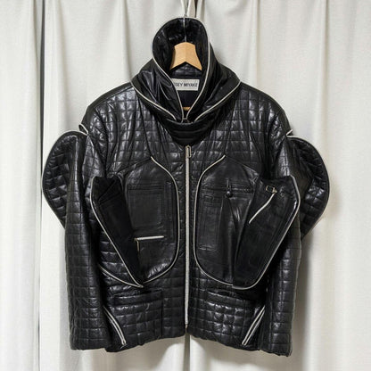 AW91 ISSEY MIYAKE Quilted Leather Jacket #QYAPUJ