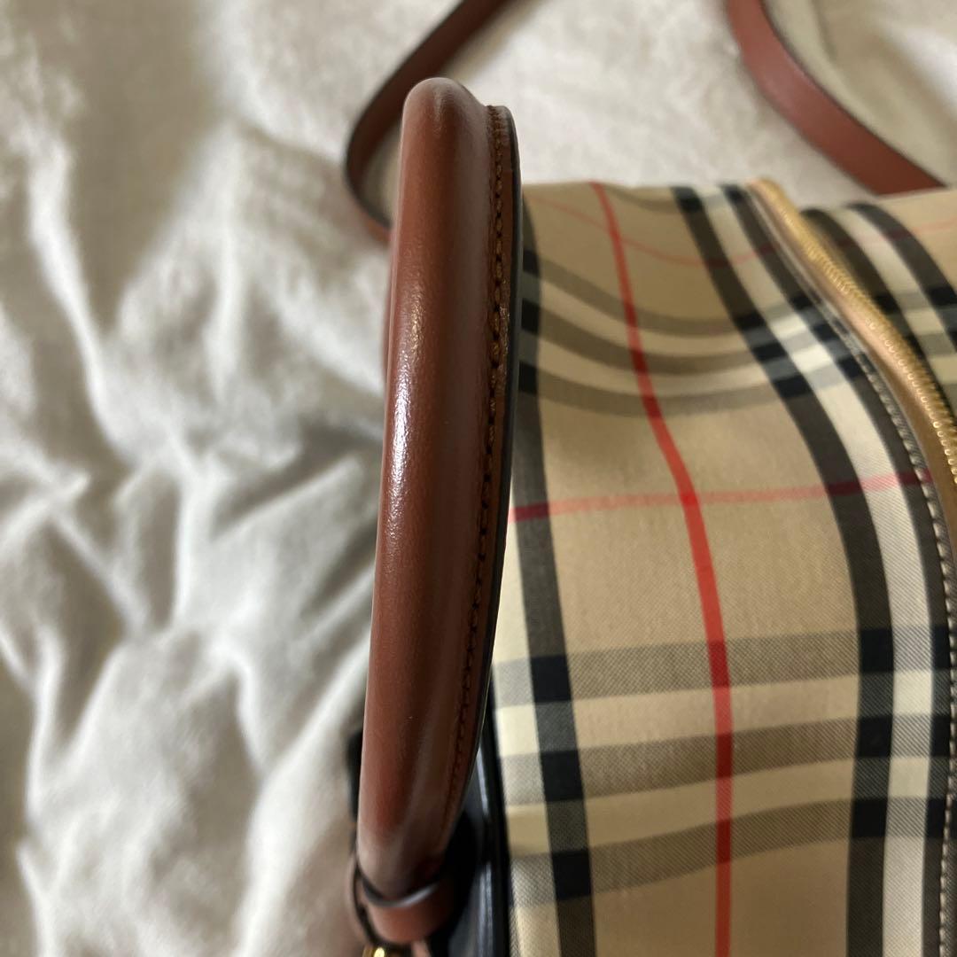 Burberry Leather Vintage Check Cube Bag #QYAJS5
