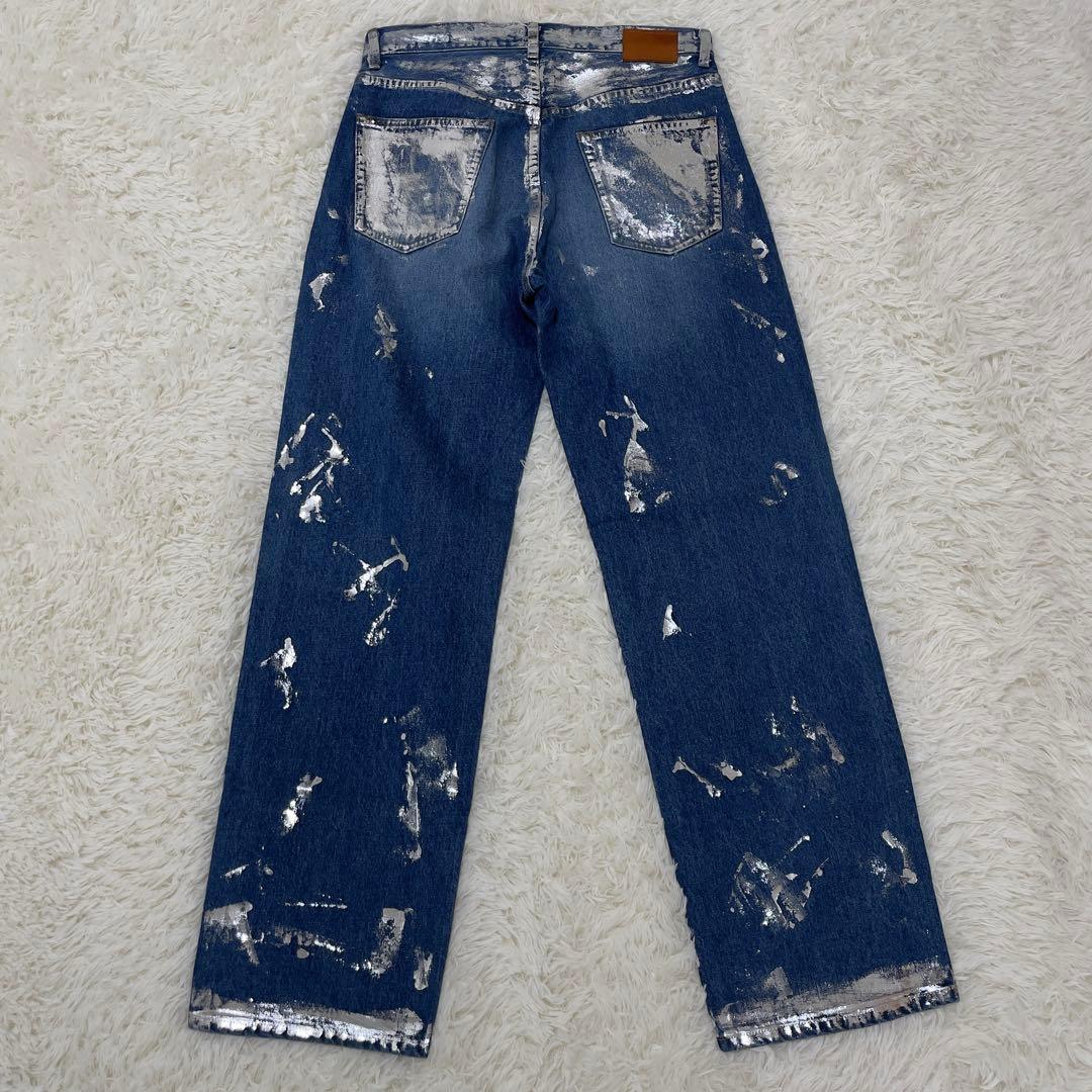 KHOKI 24SS Silver printed pants size 2 #PCI8V4