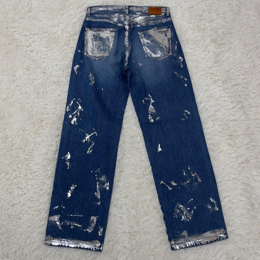 KHOKI 24SS Silver printed pants size 2 #PCI8V4