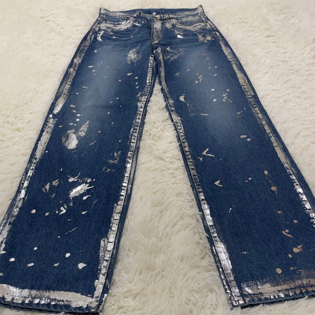 KHOKI 24SS Silver printed pants size 2 #PCI8V4