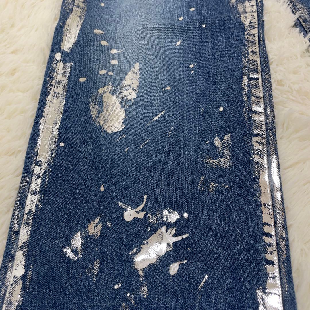 KHOKI 24SS Silver printed pants size 2 #PCI8V4