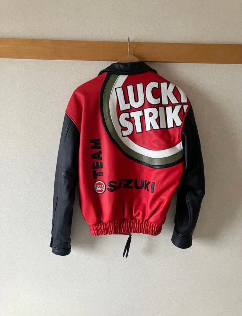 Suzuki Lucky Strike Leather Jacket, Cowhide Leather #QY860D