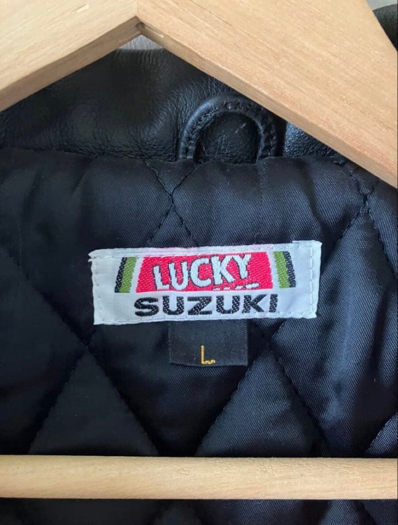 Suzuki Lucky Strike Leather Jacket, Cowhide Leather #QY860D