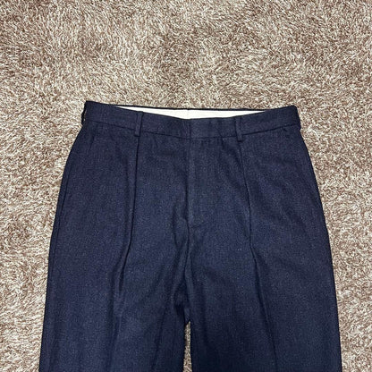 90s Ralph Lauren wool one-pleat slacks, navy, W34, L30 #QY0VJG
