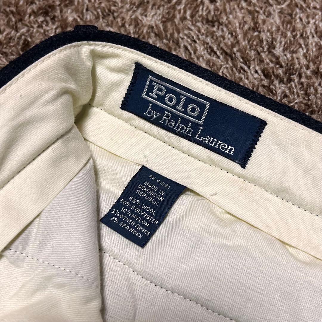 90s Ralph Lauren wool one-pleat slacks, navy, W34, L30 #QY0VJG