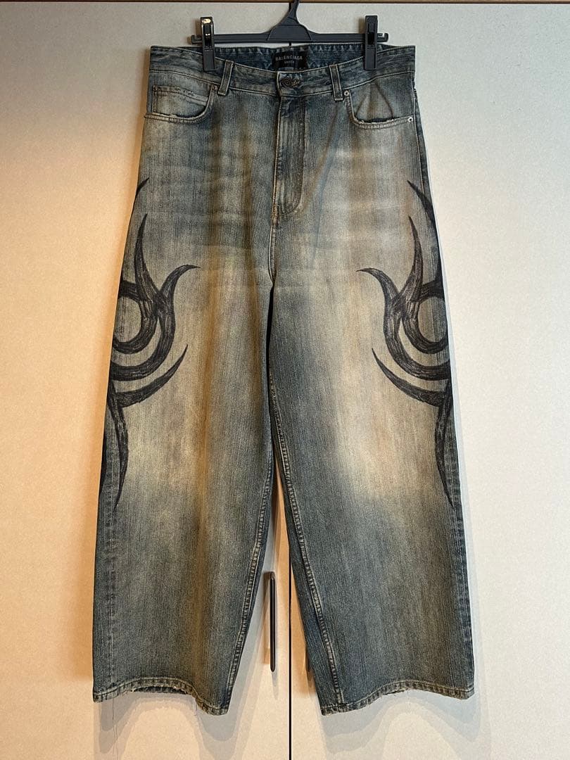 BALENCIAGA Y2K Stretch Baggy Pants, Size S #QY2DN4