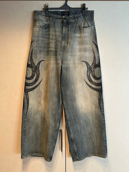 BALENCIAGA Y2K Stretch Baggy Pants, Size S #QY2DN4