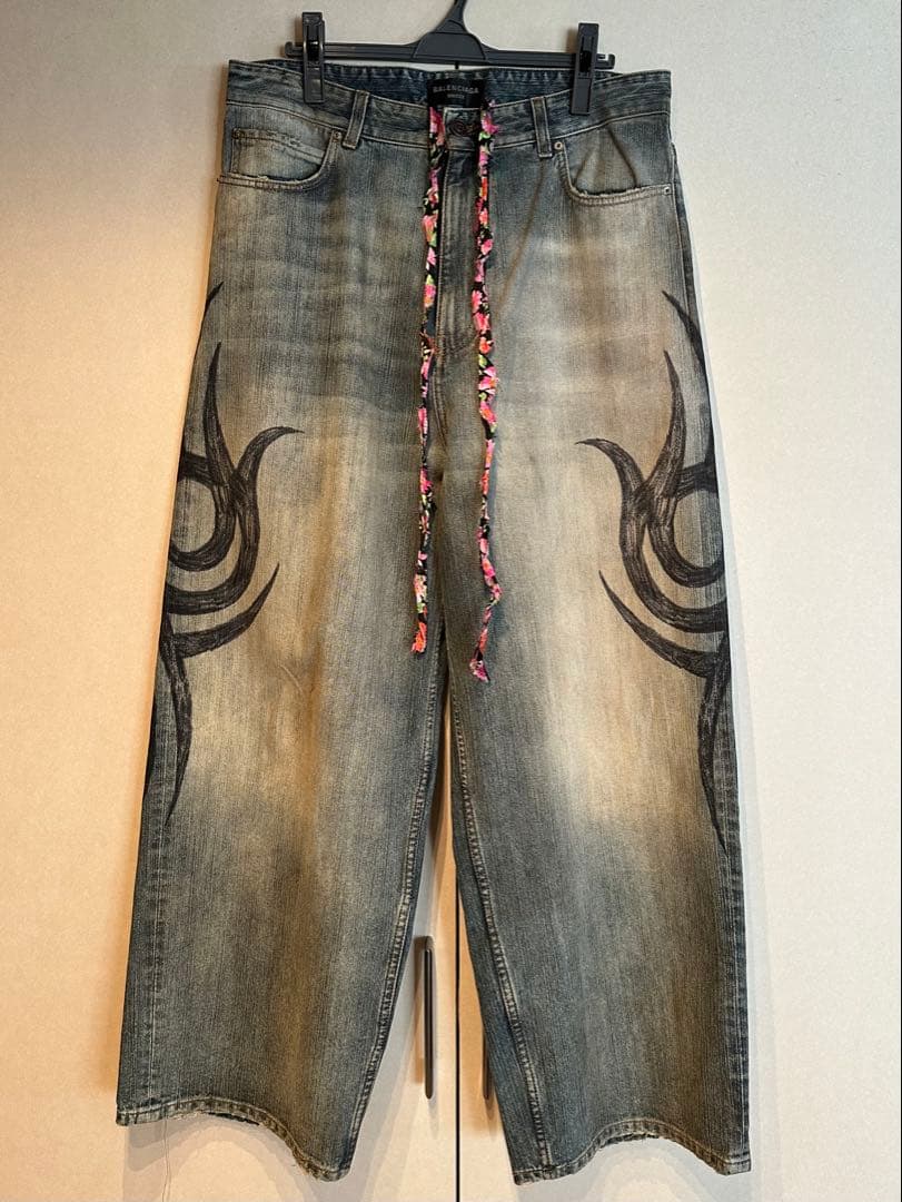 BALENCIAGA Y2K Stretch Baggy Pants, Size S #QY2DN4