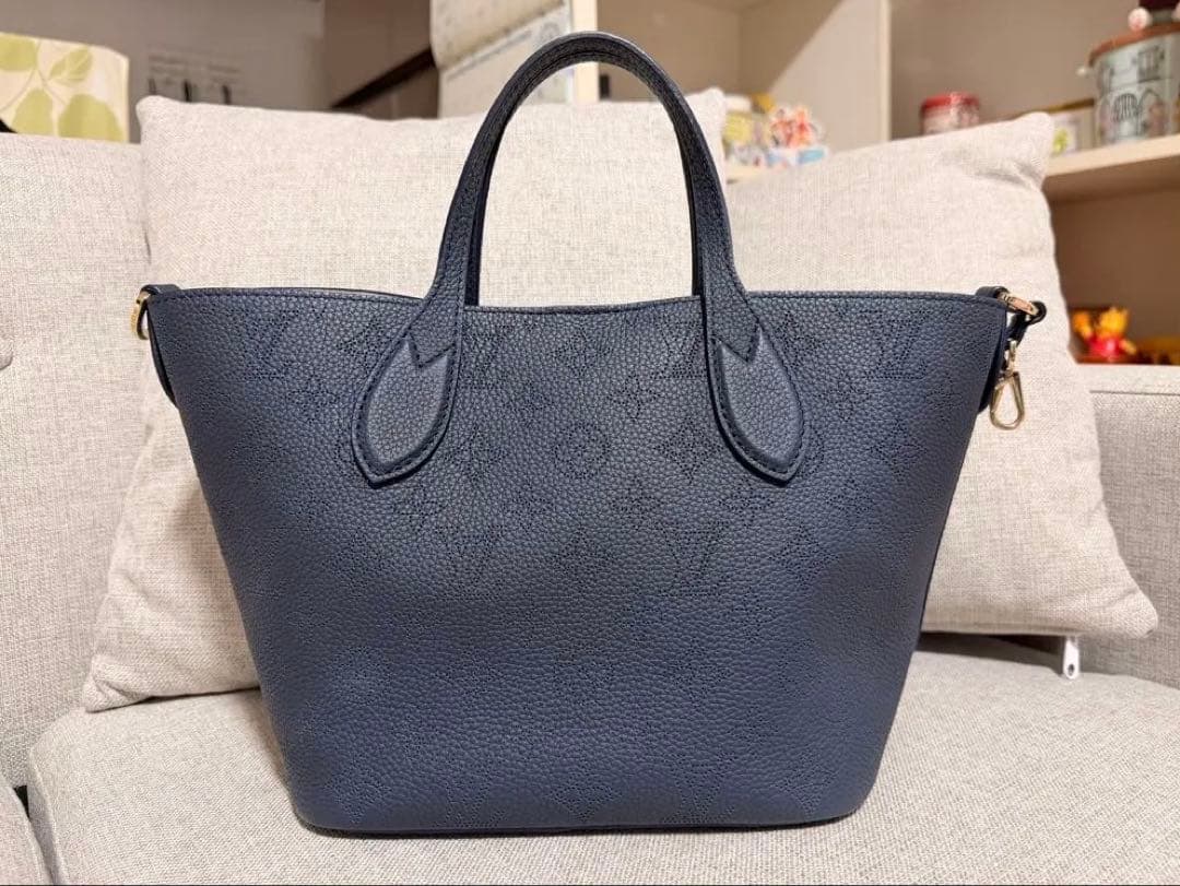 LOUIS VUITTON Mahina Blossom PM Navy M14317 2WAY Bag w/Pouch Charm #QY5DQJ