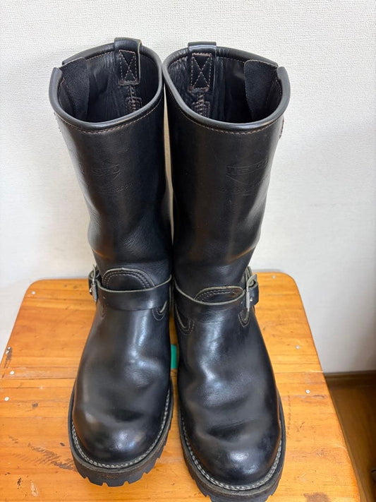 90's Diamond Tag WESCO Black Leather Engineer Boots 9E #QY1PZJ