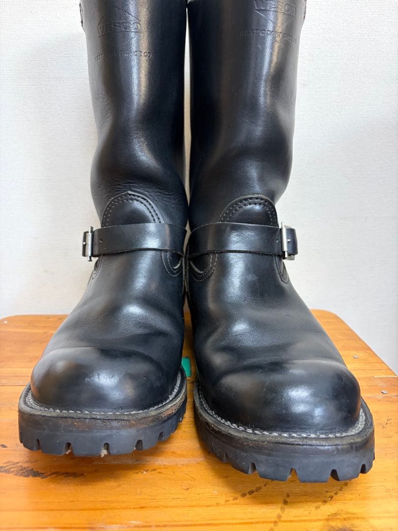 90's Diamond Tag WESCO Black Leather Engineer Boots 9E #QY1PZJ