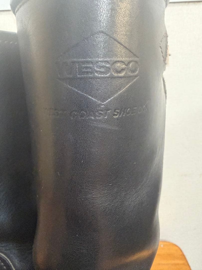 90's Diamond Tag WESCO Black Leather Engineer Boots 9E #QY1PZJ