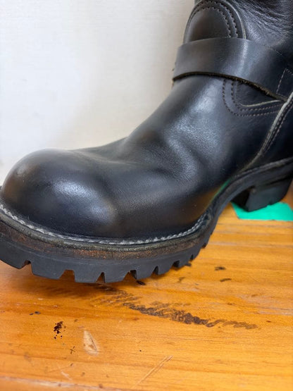 90's Diamond Tag WESCO Black Leather Engineer Boots 9E #QY1PZJ
