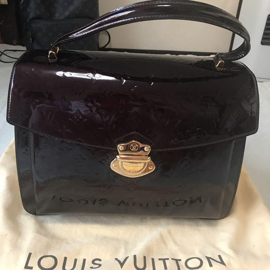 LOUIS VUITTON Vernis Violette Limited Handbag Purple Wine 3 Pieces Japan #QY01BM