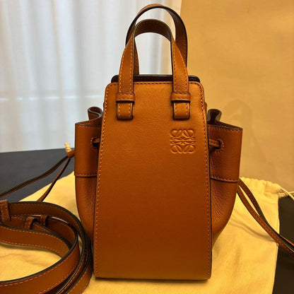 LOEWE Hammock Mini Tan Leather 2way Handbag #QY7S3A