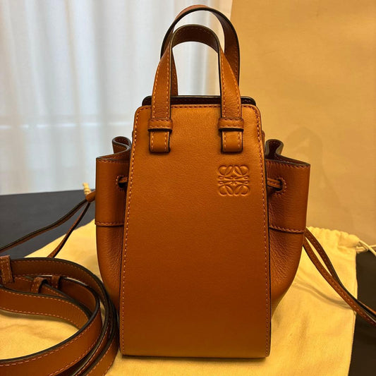 LOEWE Hammock Mini Tan Leather 2way Handbag #QY7S3A