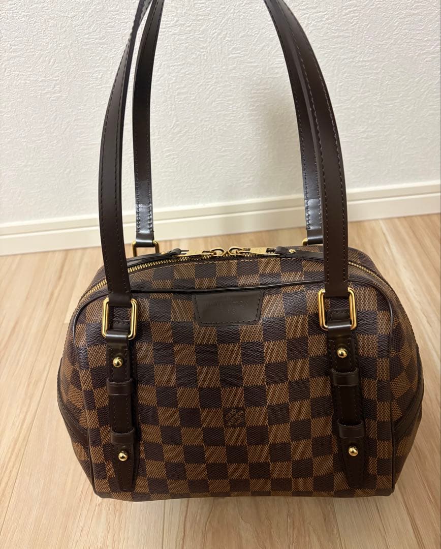LOUIS VUITTON Alma Gold Damier Canvas Handbag #QY7Z51