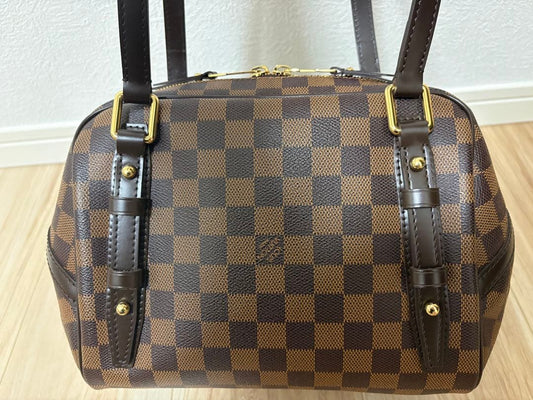 LOUIS VUITTON Alma Gold Damier Canvas Handbag #QY7Z51
