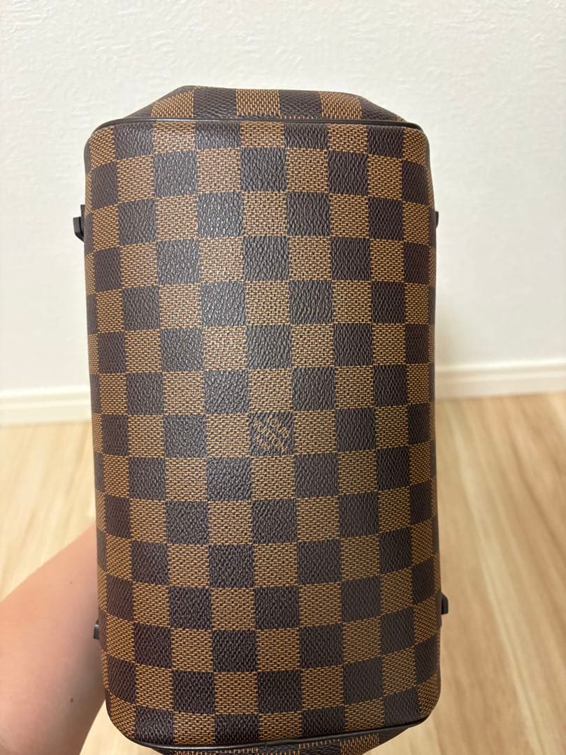 LOUIS VUITTON Alma Gold Damier Canvas Handbag #QY7Z51