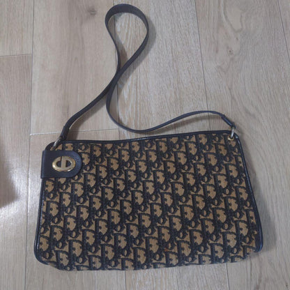 Christian Dior Trotter Oblique Shoulder Bag Canvas Authentic #QY2MWV