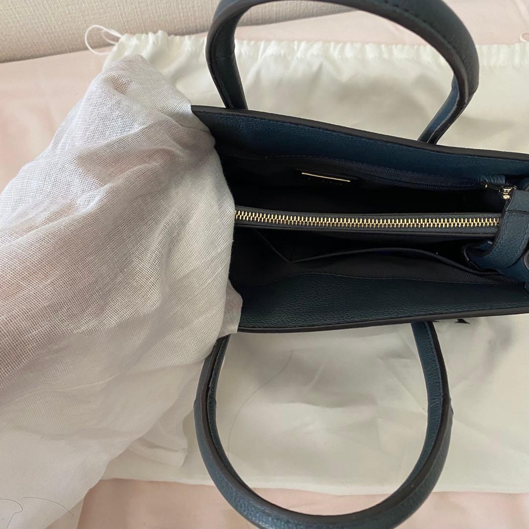 FURLA Leather Handbag Dark Blue Mint #QY454L