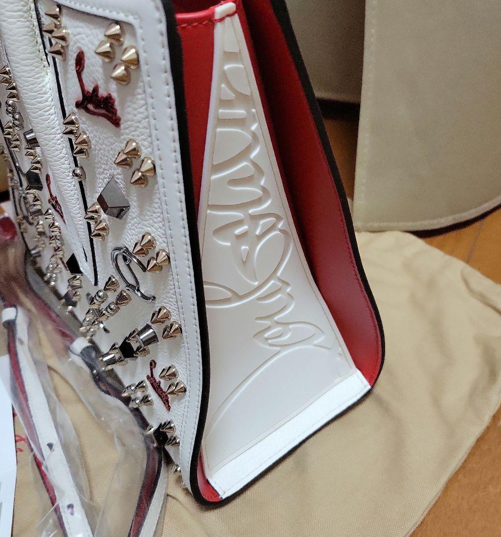 Christian Louboutin Paloma White Studs Tote Bag Used Mint #QY12PB