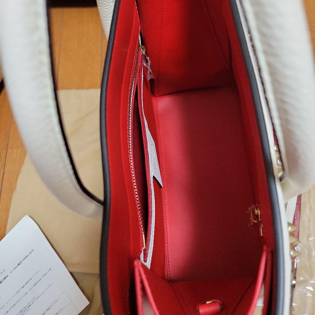 Christian Louboutin Paloma White Studs Tote Bag Used Mint #QY12PB