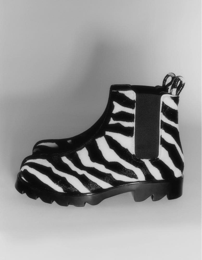 BOTTEGA VENETA Animal Zebra Boa Side Gore Boots #QY9NCW