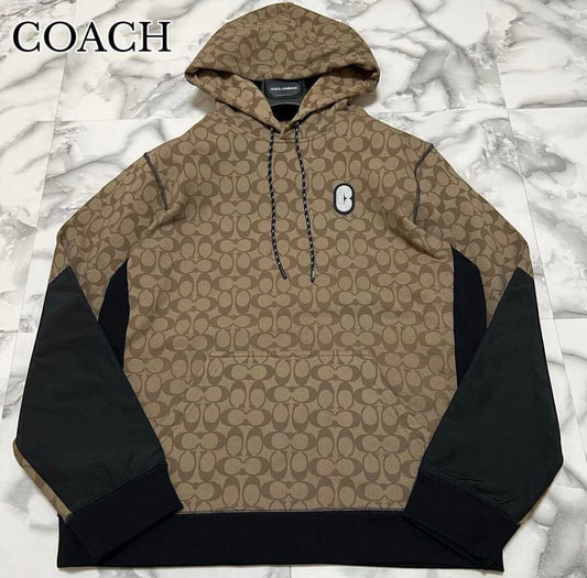 COACH Signature All-Over Print Top and Bottom Set, Size XL #QYDY4Z