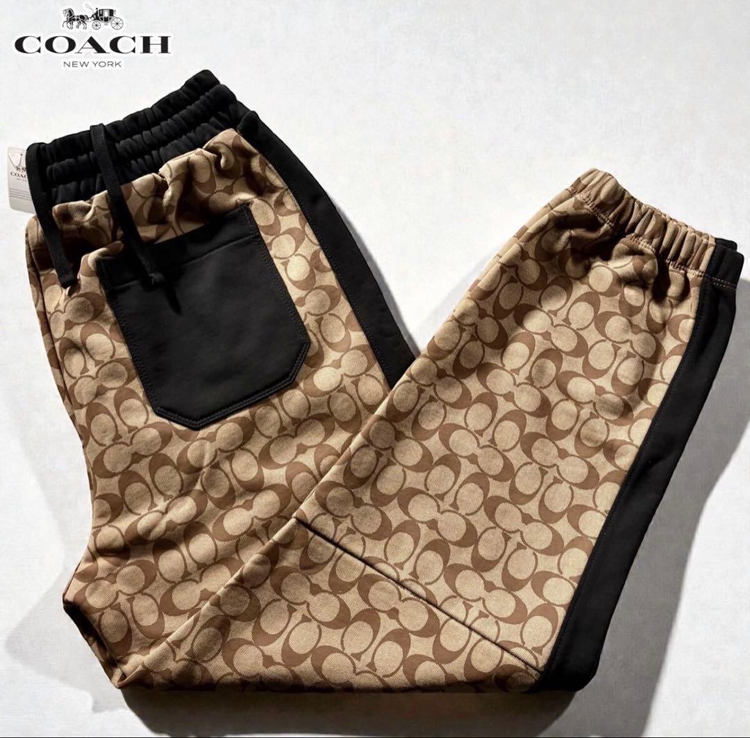 COACH Signature All-Over Print Top and Bottom Set, Size XL #QYDY4Z