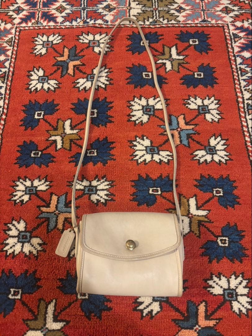 COACH Leather Shoulder Bag Light Beige #QY4QA3