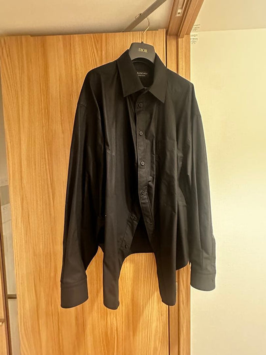 BALENCIAGA Black Long Sleeve Swing Shirt with Tags #PCBSQM