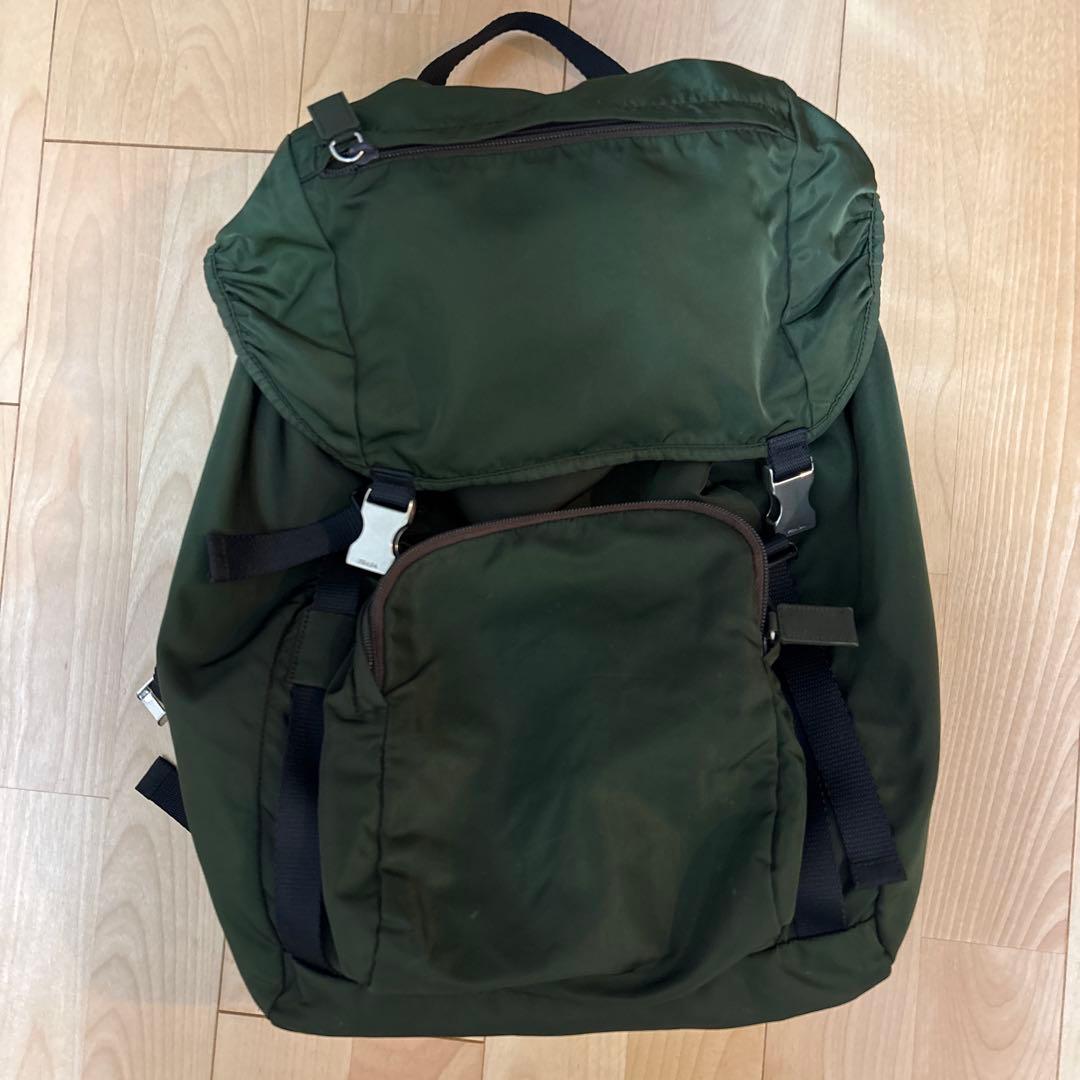 PRADA olive green nylon backpack #QYJY21