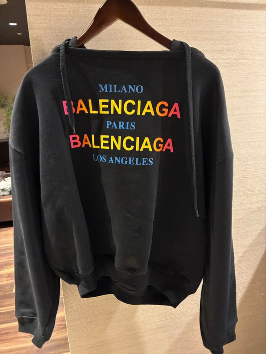 BALENCIAGA Hoodie, Size S, Cotton, Black, Print #QYDIRV